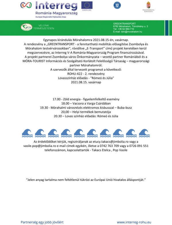 Egynapos kirándulás Mórahalomra 2021.08.15-én, vasárnap.